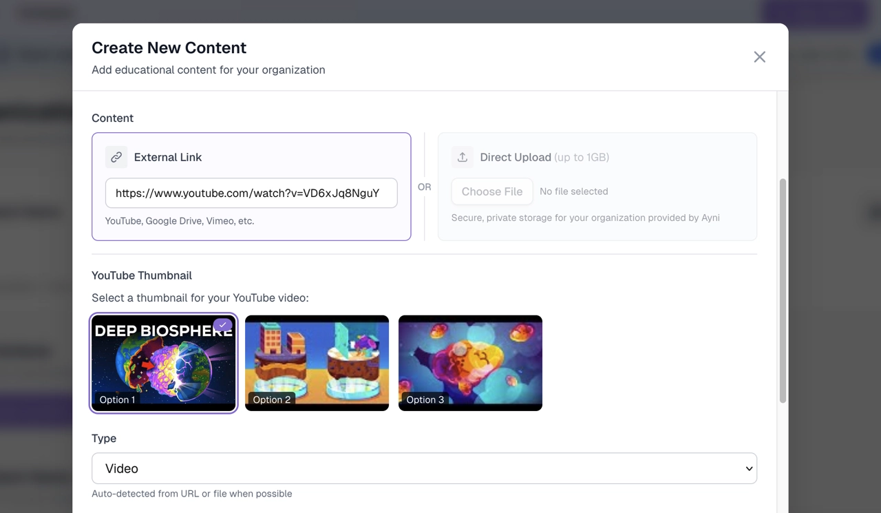 Select YouTube thumbnail
