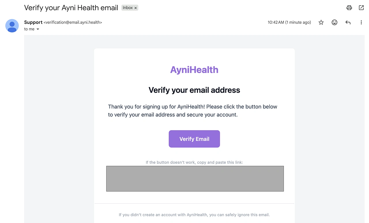 Email verification banner