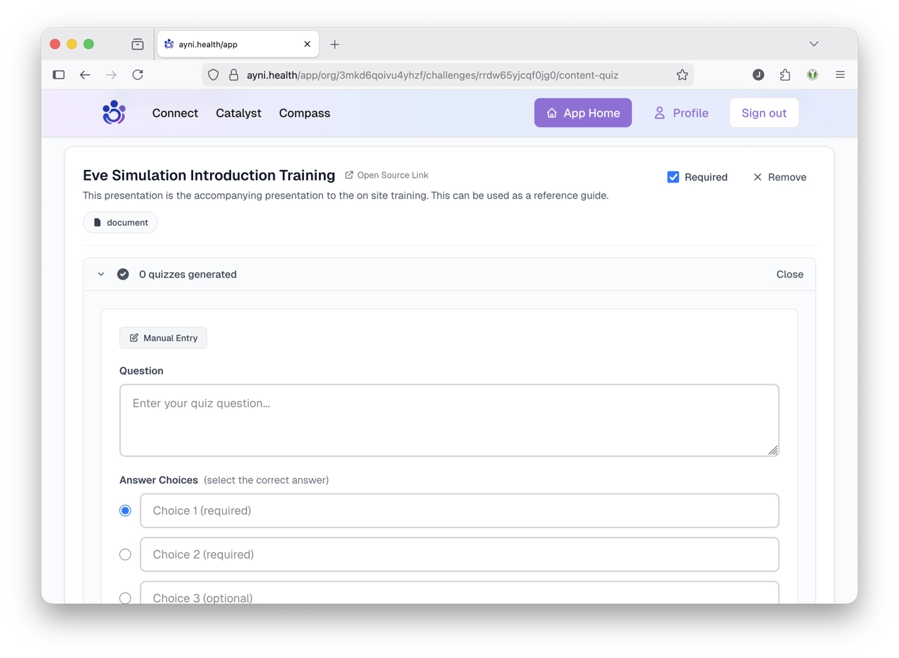 Manual quiz creation option